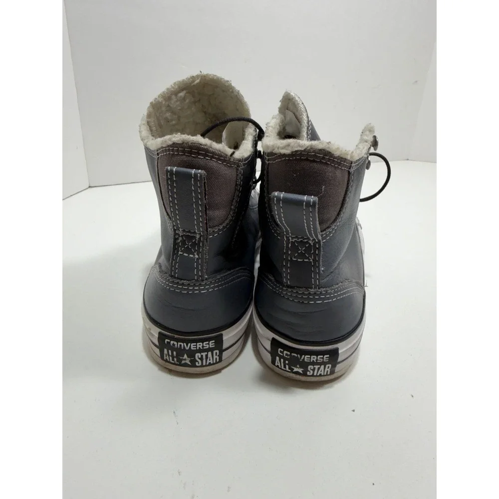Converse Chuck Taylor All Star City hiker gray Leather Faux Fur‎ Boots 144732C